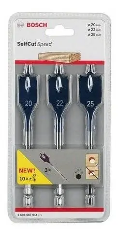 3-częściowy zestaw Wiertełpłaskich Self Cut Speed 2608587011 BOSCH Nowość